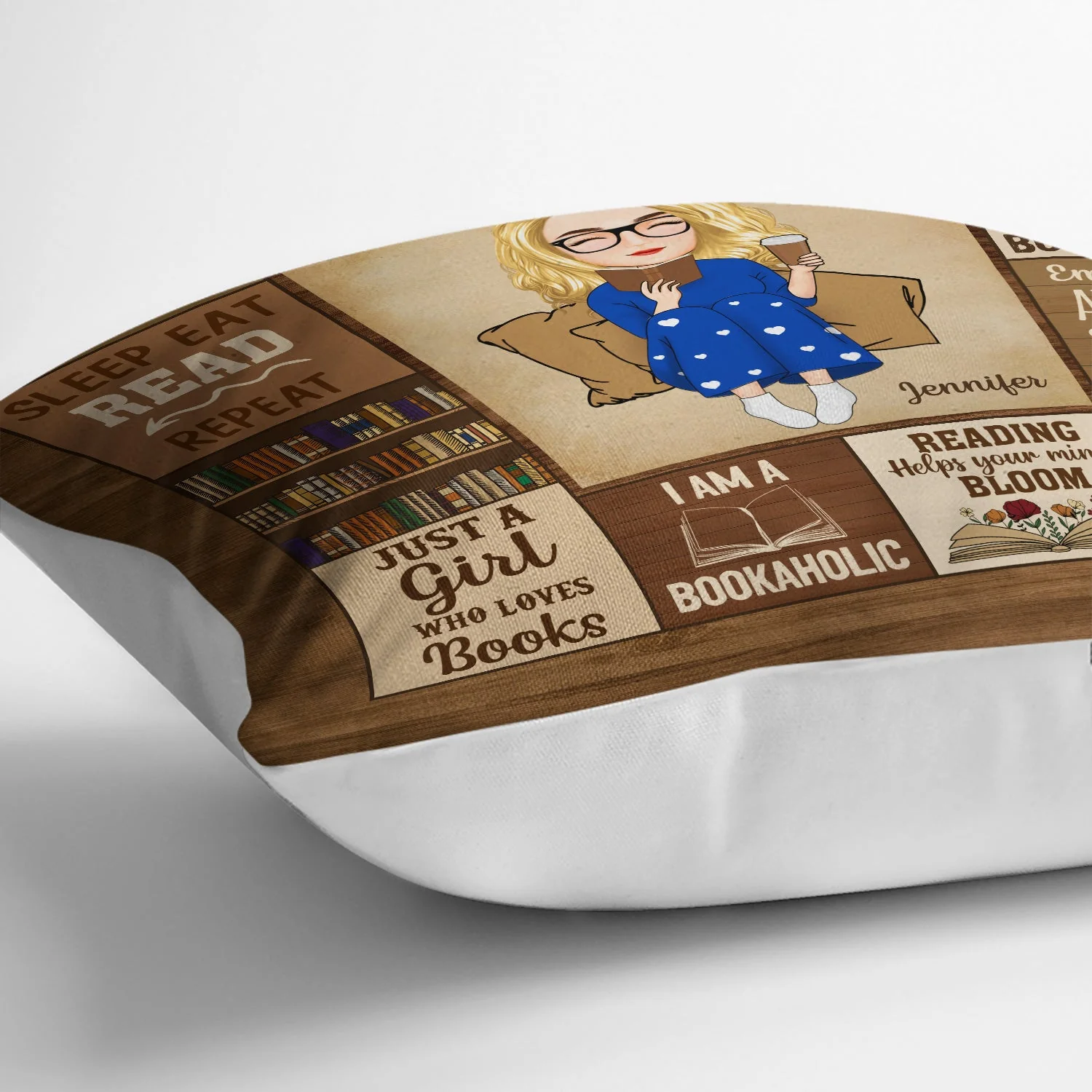 Reading My Reading Pillow I'm A Bookaholic - Gift For Book Lovers - Personalized Pillow - Image 3