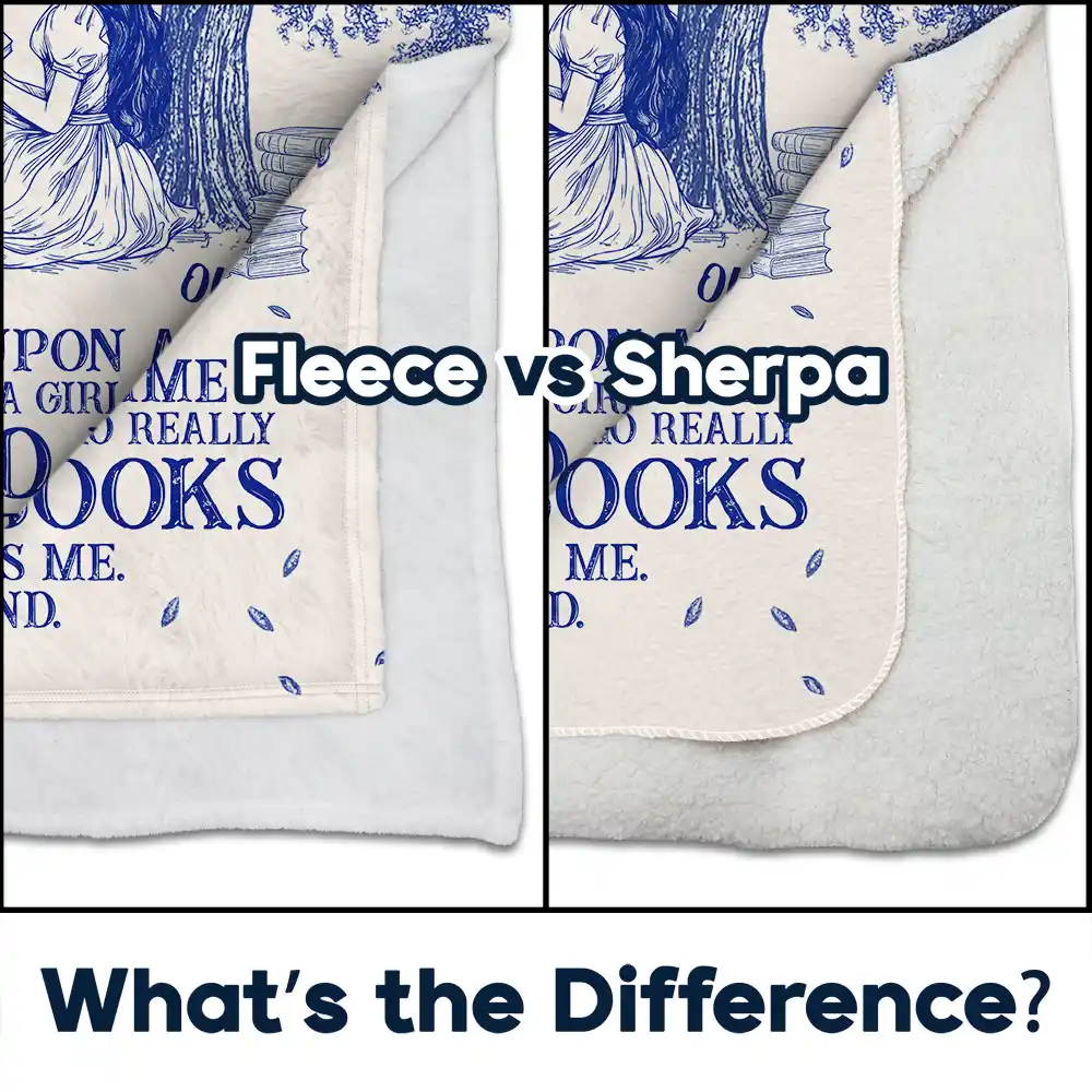 Reading Once Upon A Time There Was A Girl - Personalized Fleece Blanket, Sherpa Blanket - Image 4