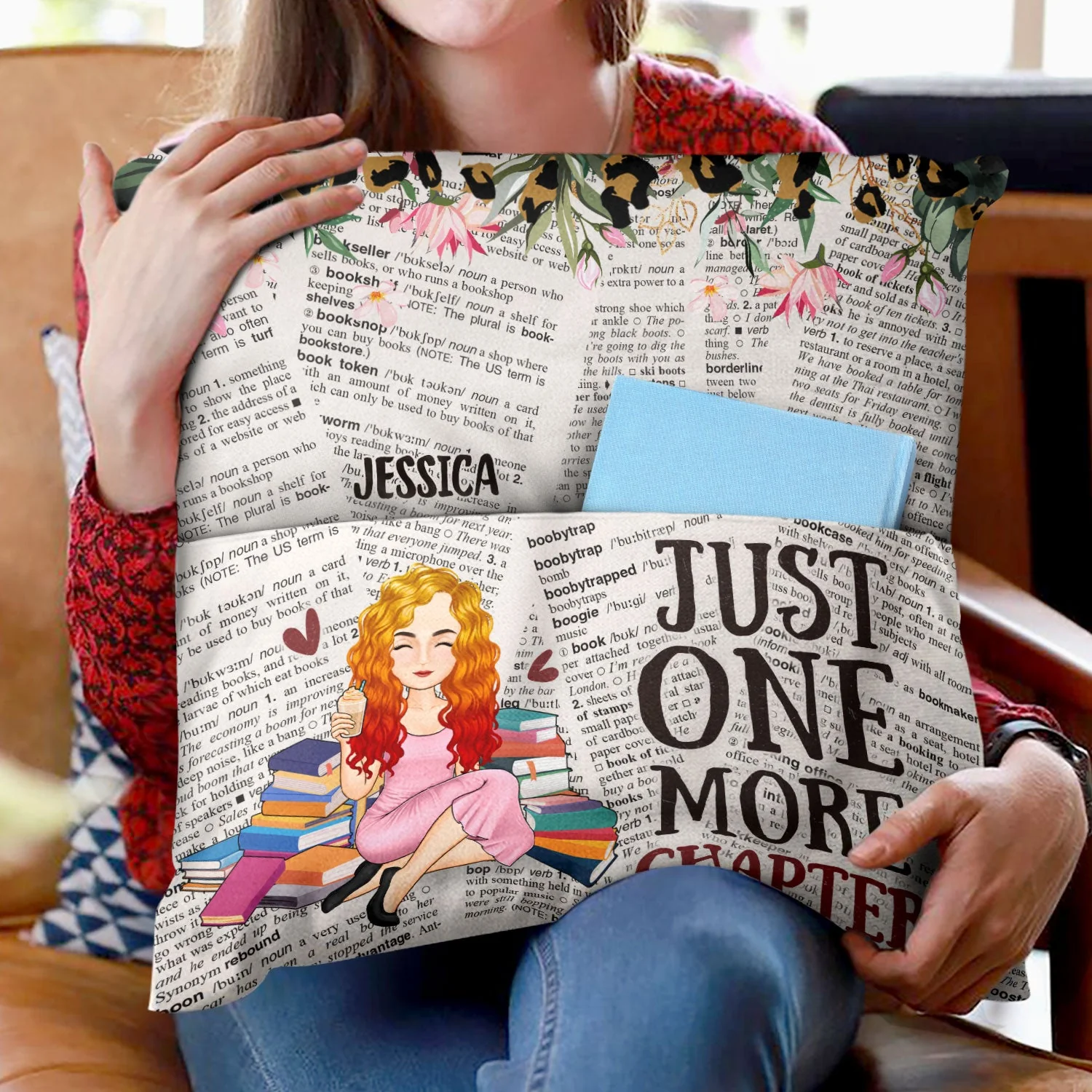 Reading One More Chapter - Gift For Book Lovers - Personalized Pocket Pillow - Image 2