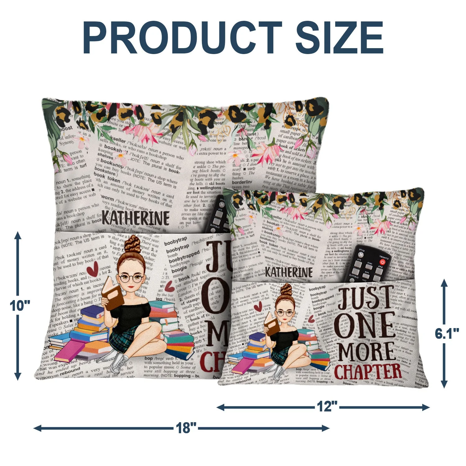 Reading One More Chapter - Gift For Book Lovers - Personalized Pocket Pillow - Image 5