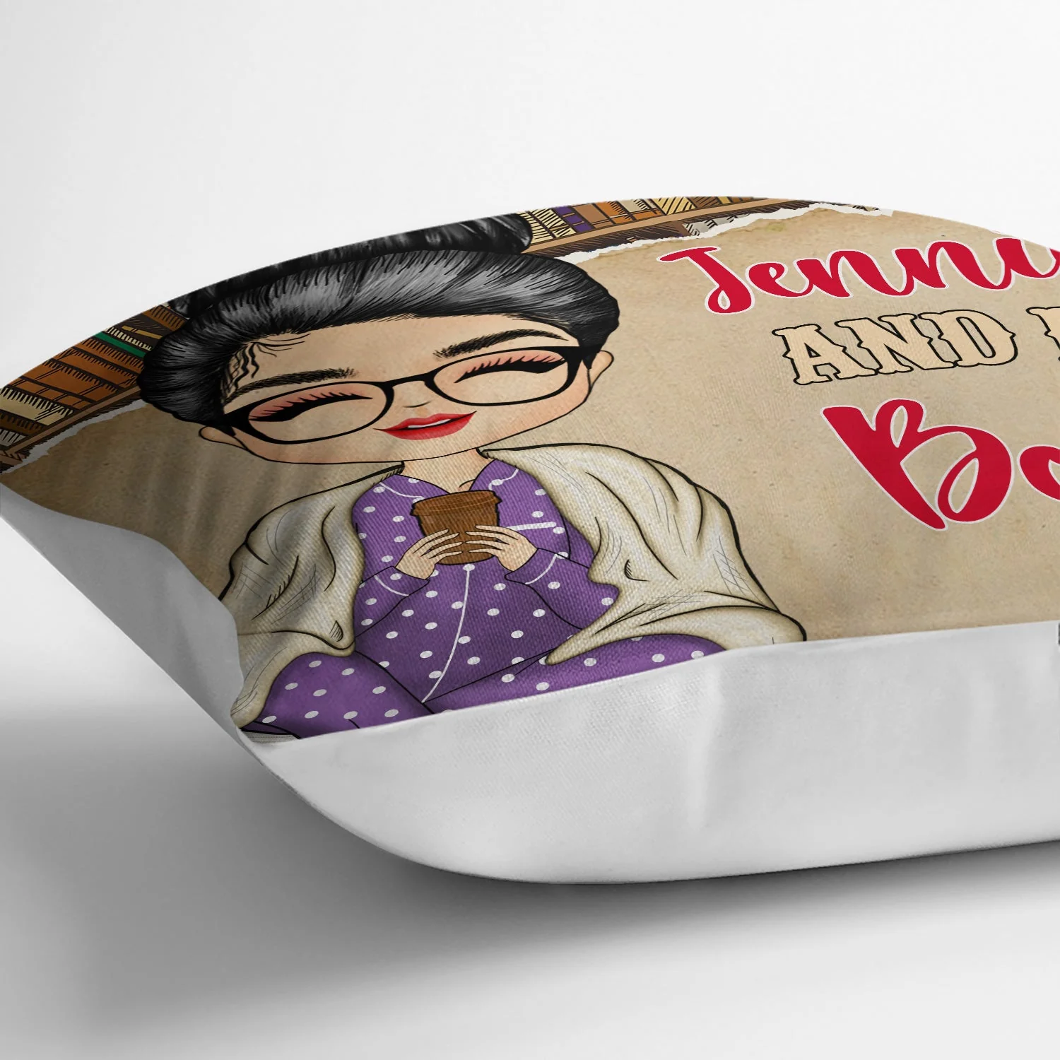 Reading Peeking Reserved For And Her Books - Gift For Book Lovers - Personalized Pillow - Image 3