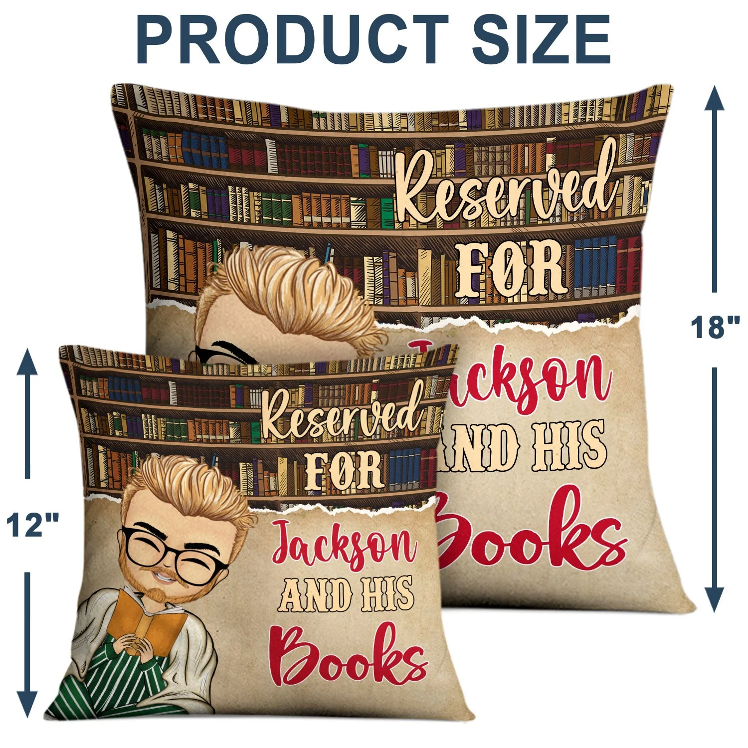 Reading Peeking Reserved For And Her Books - Gift For Book Lovers - Personalized Pillow - Image 4