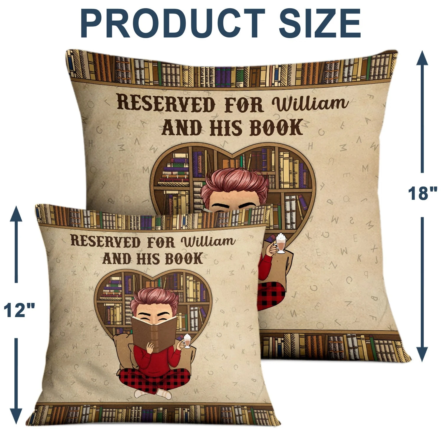 Reading Reserved For Me And My Book - Personalized Custom Pillow - Image 4