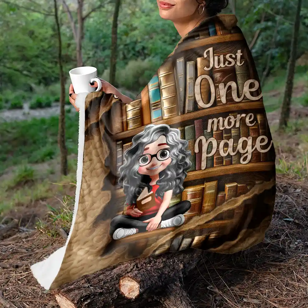 Reading Ripping Effect Girl This Is My Reading Blanket - Personalized Fleece Blanket, Sherpa Blanket - Image 6
