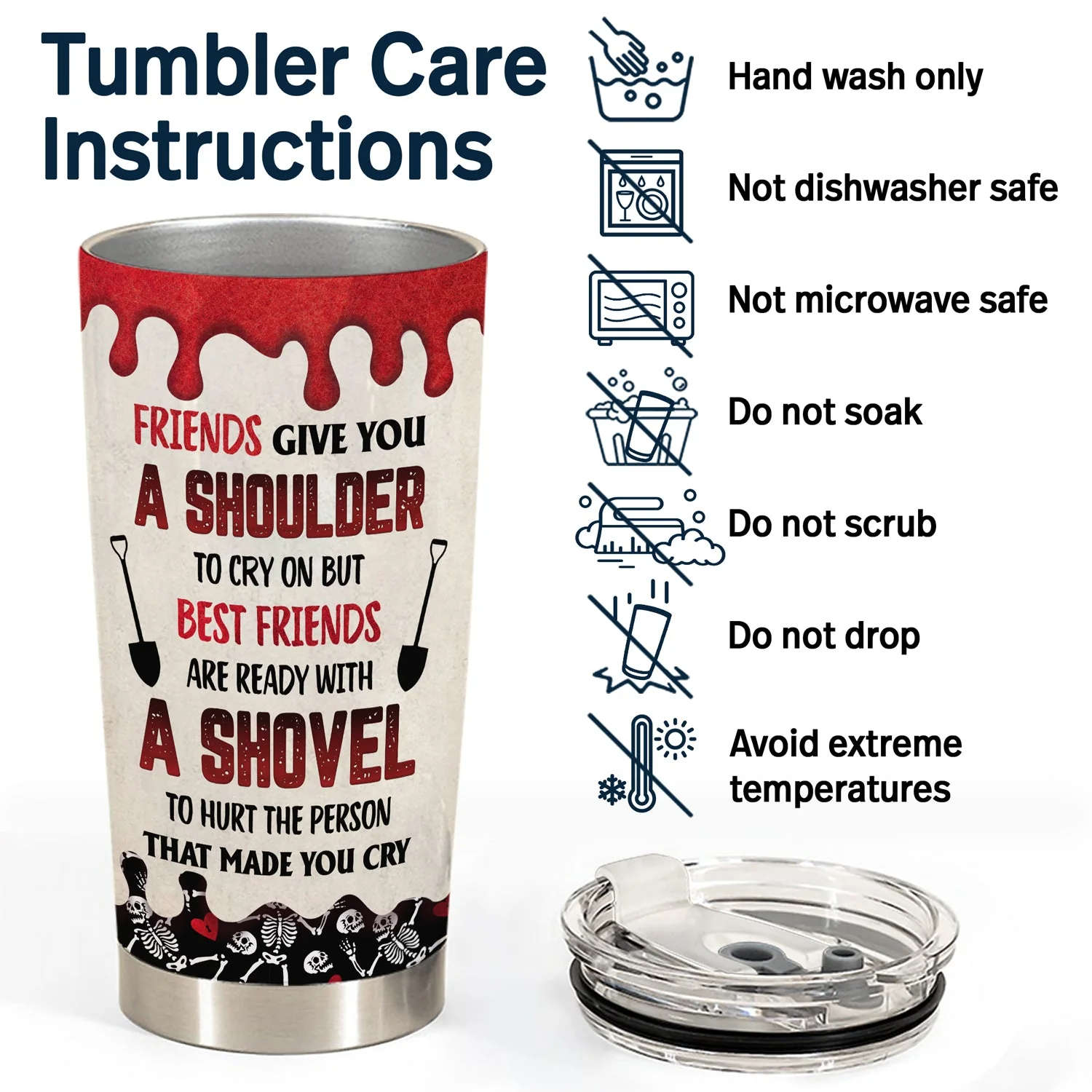 Ready With A Shovel - Gift For Bestie - Personalized Tumbler - Image 5