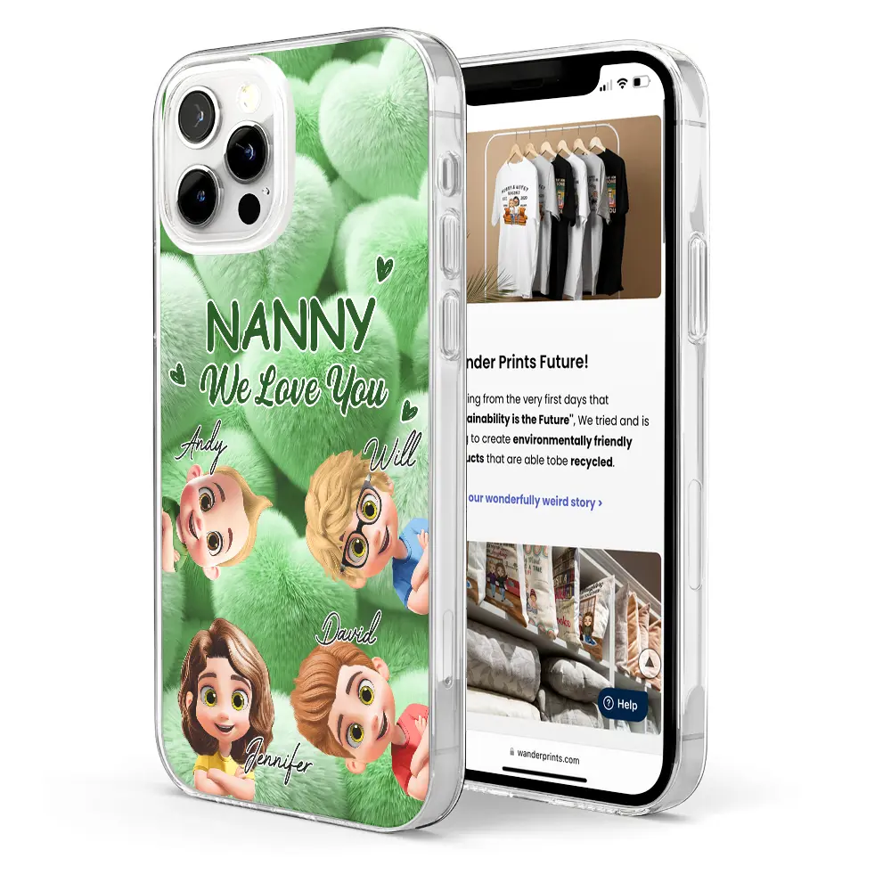Realistic 3D Furry Effect Grandma Mom We Love You - Personalized Clear Phone Case - Image 4
