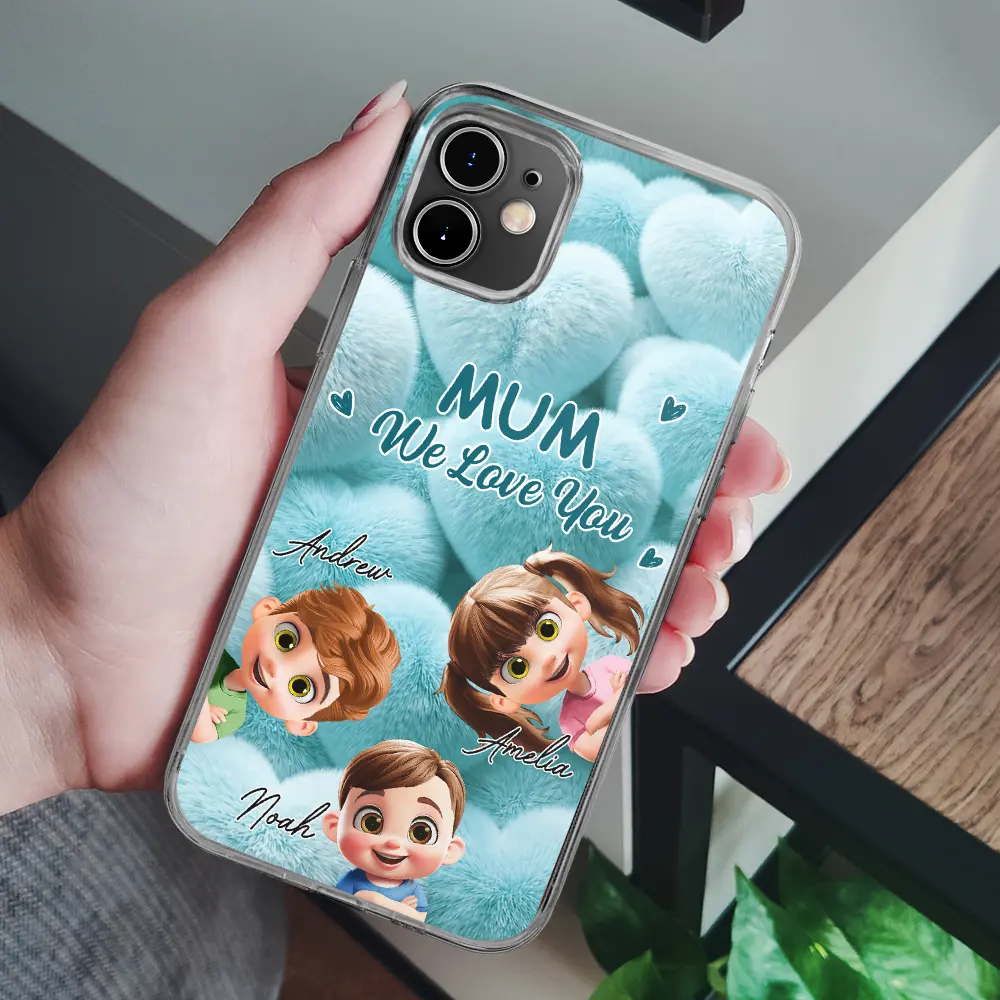 Realistic 3D Furry Effect Grandma Mom We Love You - Personalized Clear Phone Case - Image 6