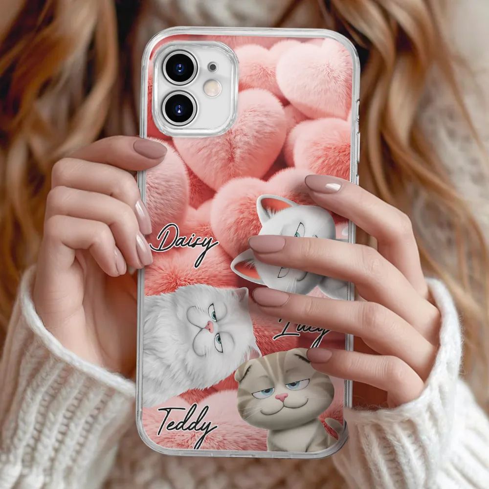 Realistic 3D Furry Effect Pet Mom Pet Dad - Personalized Clear Phone Case - Image 2