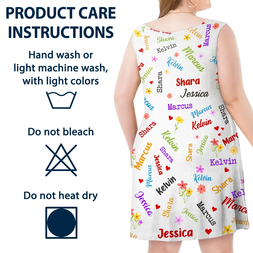 Reasons I Love Being A Grandma - Personalized Sleeveless Tank Dress - Image 6