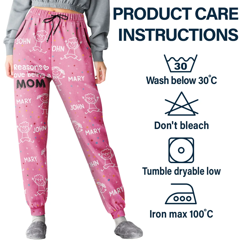 Reasons I Love Being Papa Stick Figures - Personalized Pajama Pants - Image 5