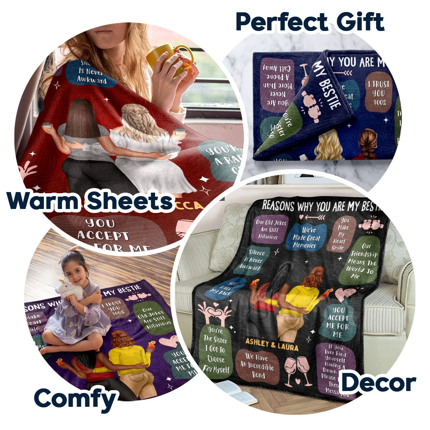Reasons Why You Are My Bestie - Holiday, Birthday, Loving Gift For Friends, Colleagues - Personalized Fleece Blanket - Image 7