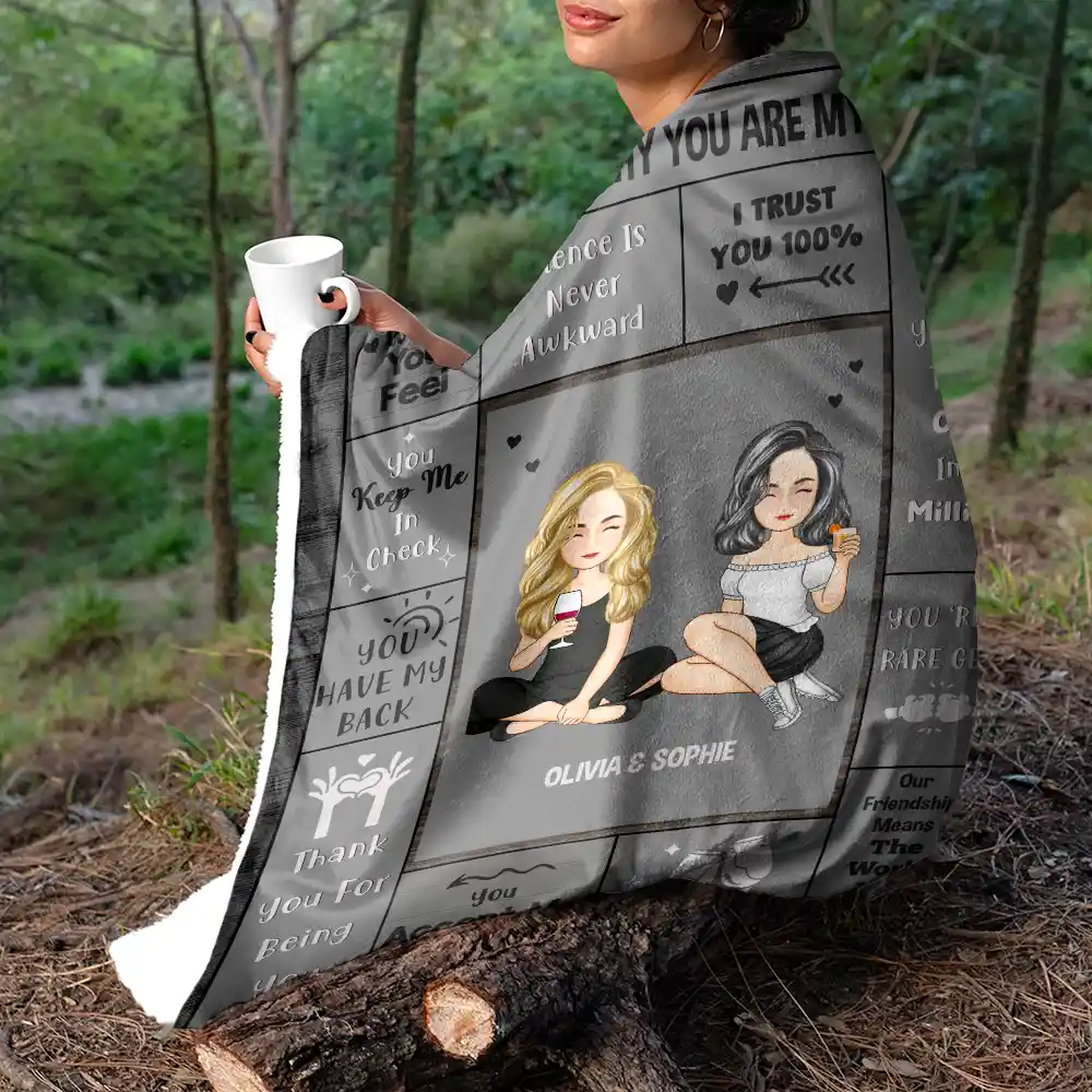 Reasons Why You Are My Bestie - Personalized Fleece Blanket, Sherpa Blanket - Image 6
