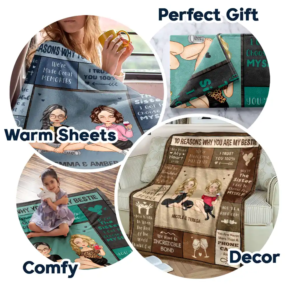 Reasons Why You Are My Bestie - Personalized Fleece Blanket, Sherpa Blanket - Image 8