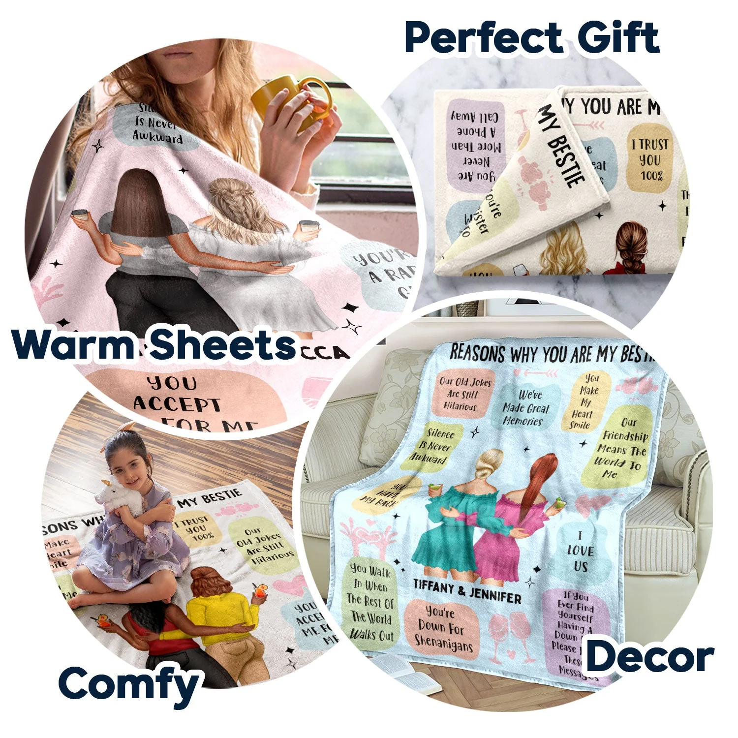 Reasons Why You Are My Bestie Version 2 - Holiday, Birthday, Loving Gift For Friends, Colleagues - Personalized Fleece Blanket - Image 7