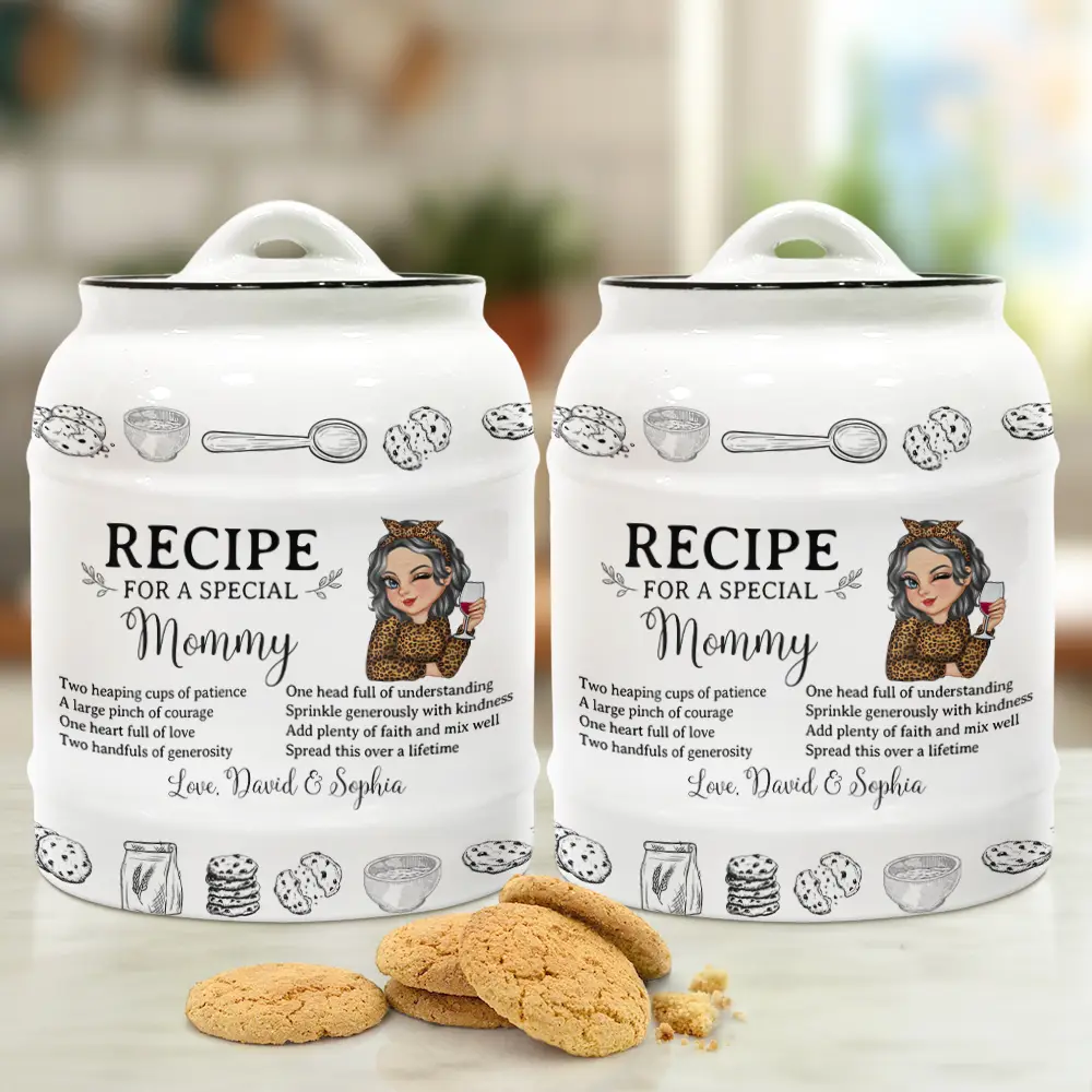 Recipe For A Special Grandma Mom - Personalized Cookie Jar - Image 2