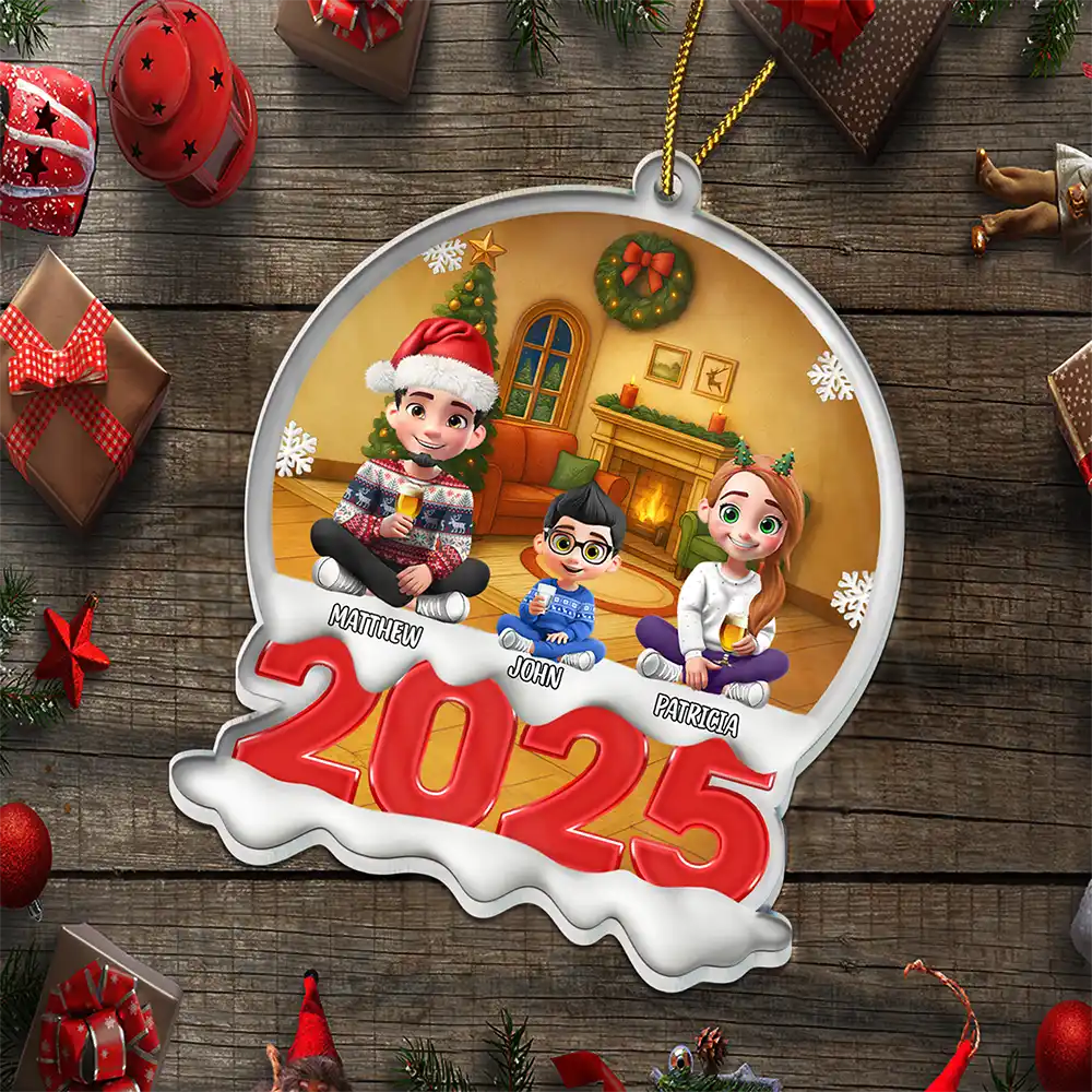 Red Year Family - Personalized Custom Shaped Acrylic Ornament - Image 5