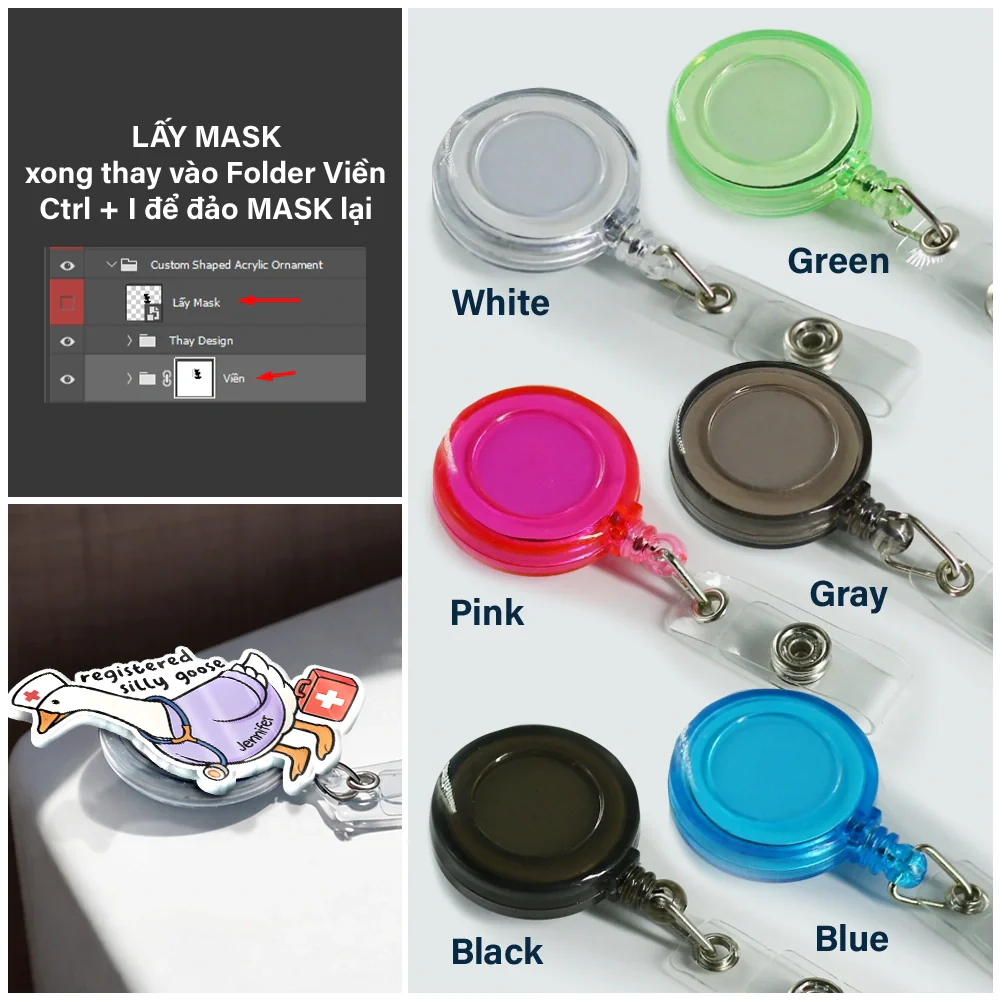 Registered Silly Goose Nurse - Personalized Badge Reel - Image 3