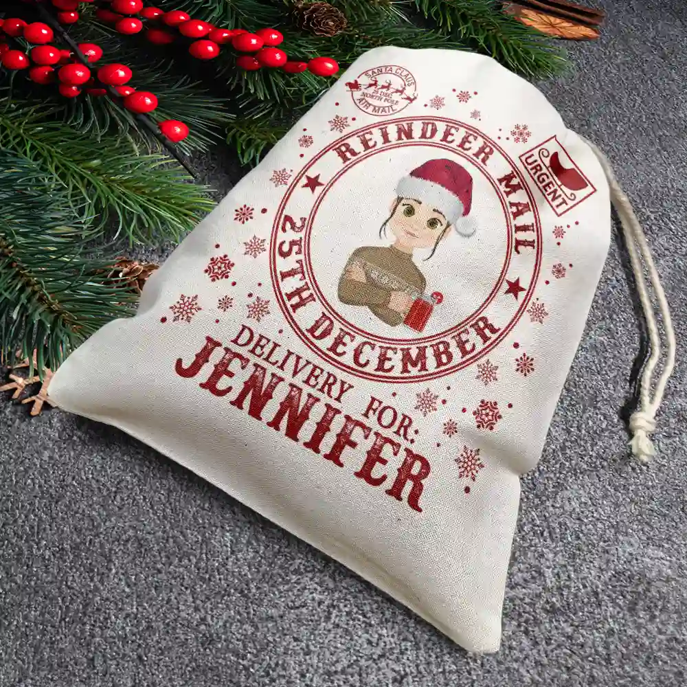 Reindeer Mail Merry Christmas - Personalized Favor Bag - Image 3