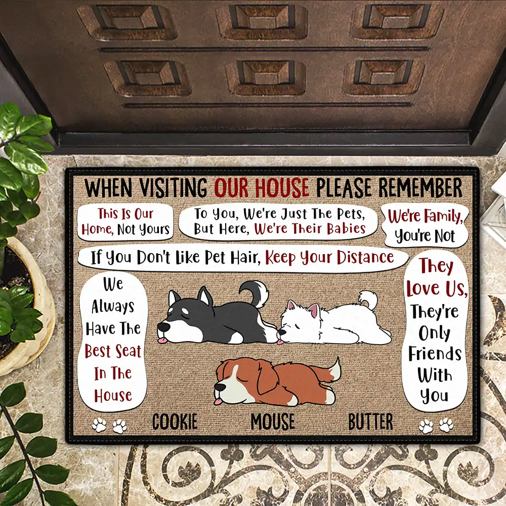 Remember When Visiting Our House Dog Lovers - Personalized Doormat - Image 2