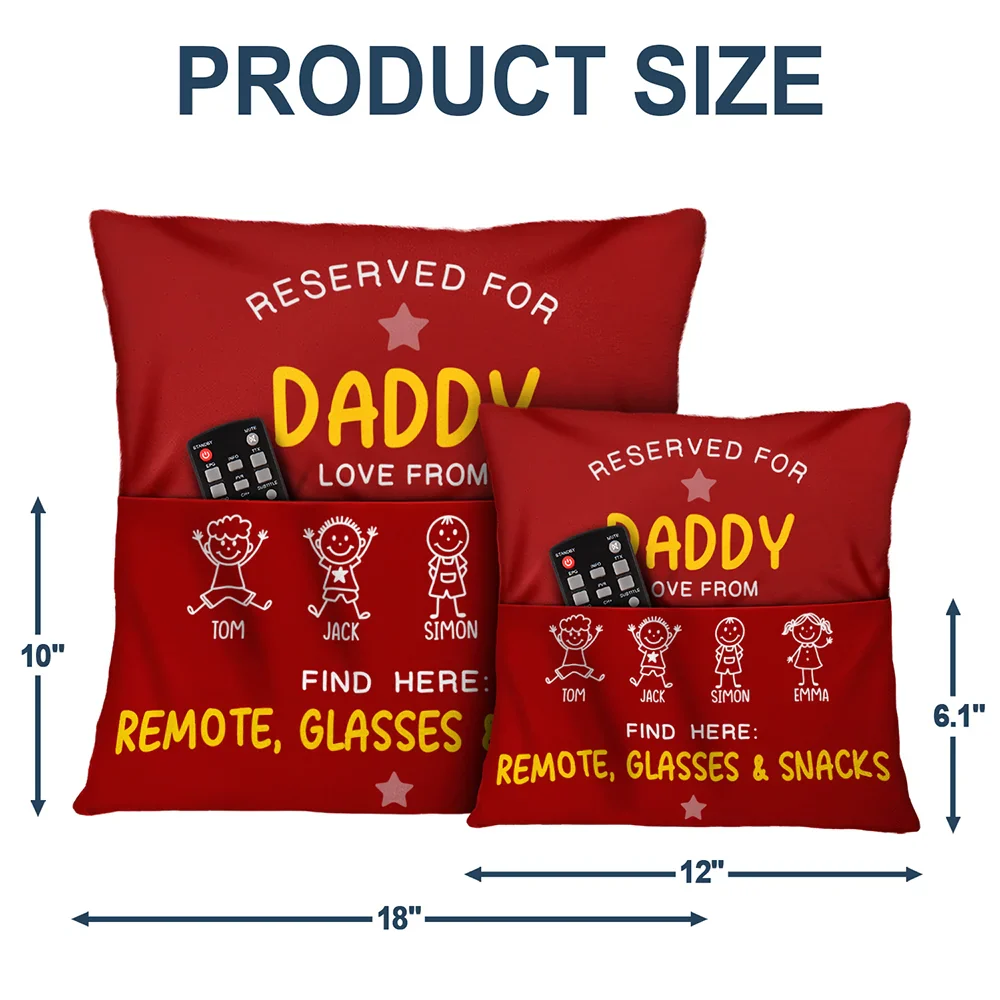 Reserved For Grandad Daddy - Personalized Pocket Pillow - Image 5