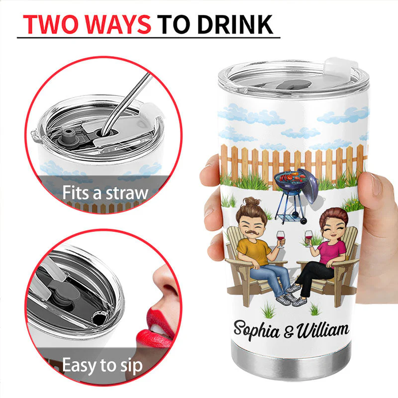 Retired Under New Management Couple - Retirement Gift - Personalized Custom Tumbler - Image 4