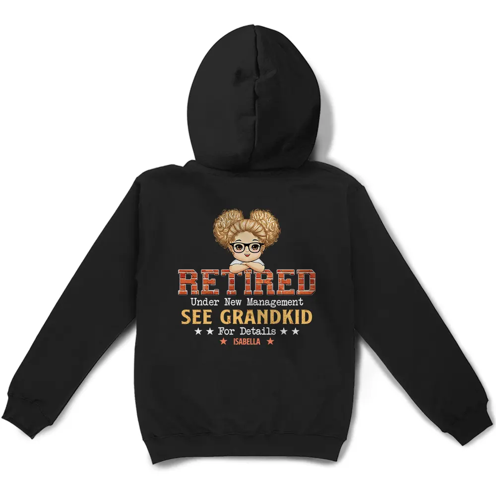 Retired Under New Management See Grandkids Chibi - Personalized T Shirt - Image 4
