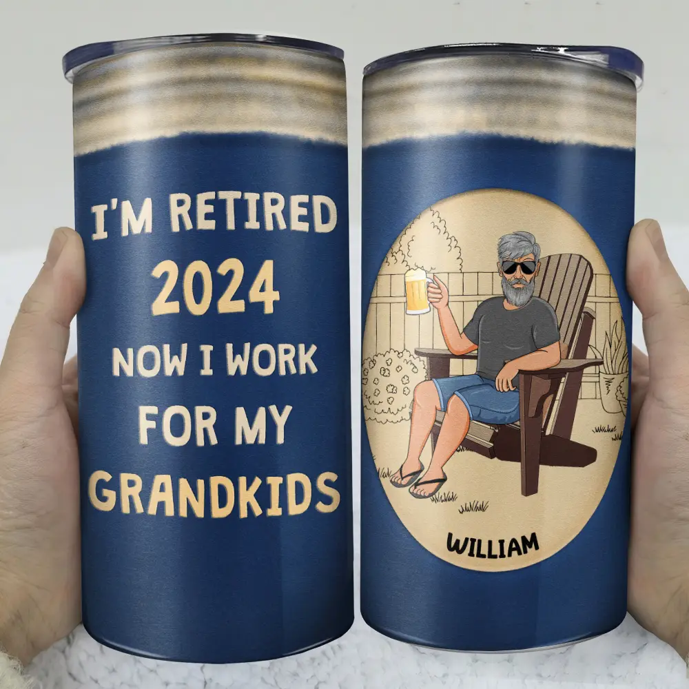 Retired Work For My Grandkids - Personalized 4 In 1 Can Cooler Tumbler - Image 3