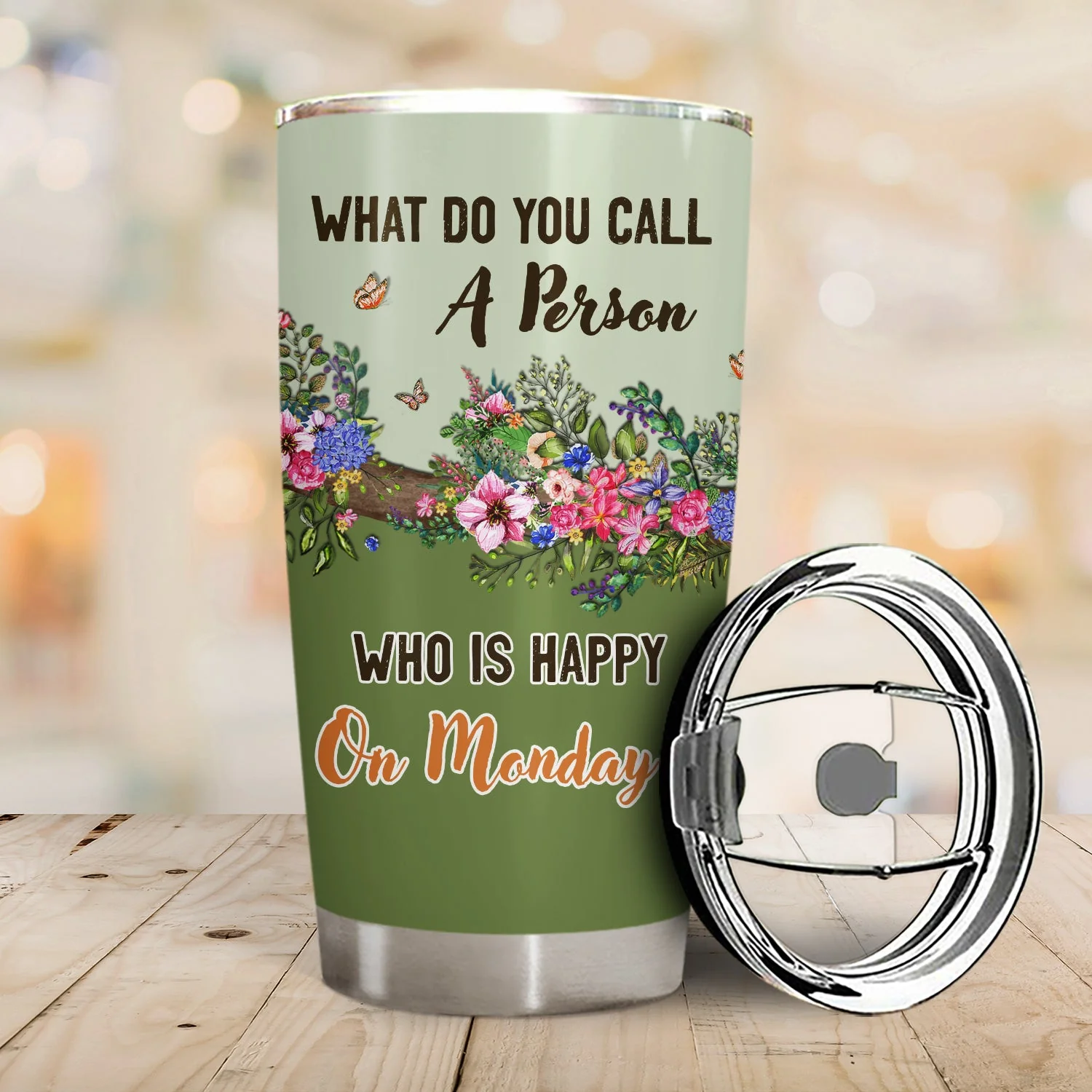 Retirement Call A Person Who Is Happy On Monday - Retirement Gift - Personalized Custom Tumbler - Image 2