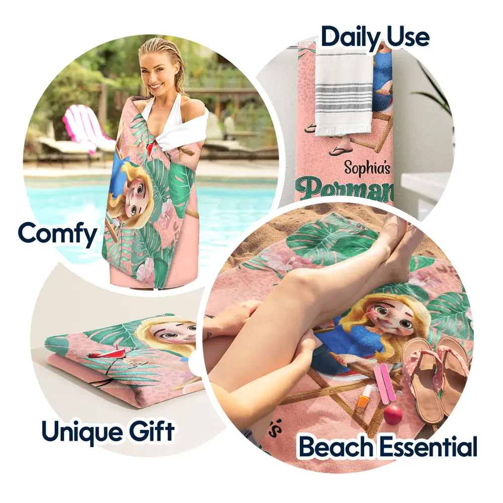 Retirement Plan Permanent Vacation - Personalized Beach Towel - Image 5