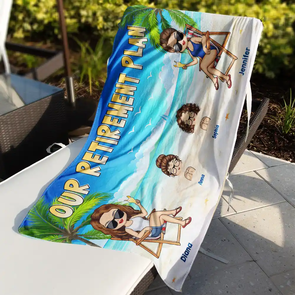 Retirement Plan - Personalized Beach Towel - Image 3