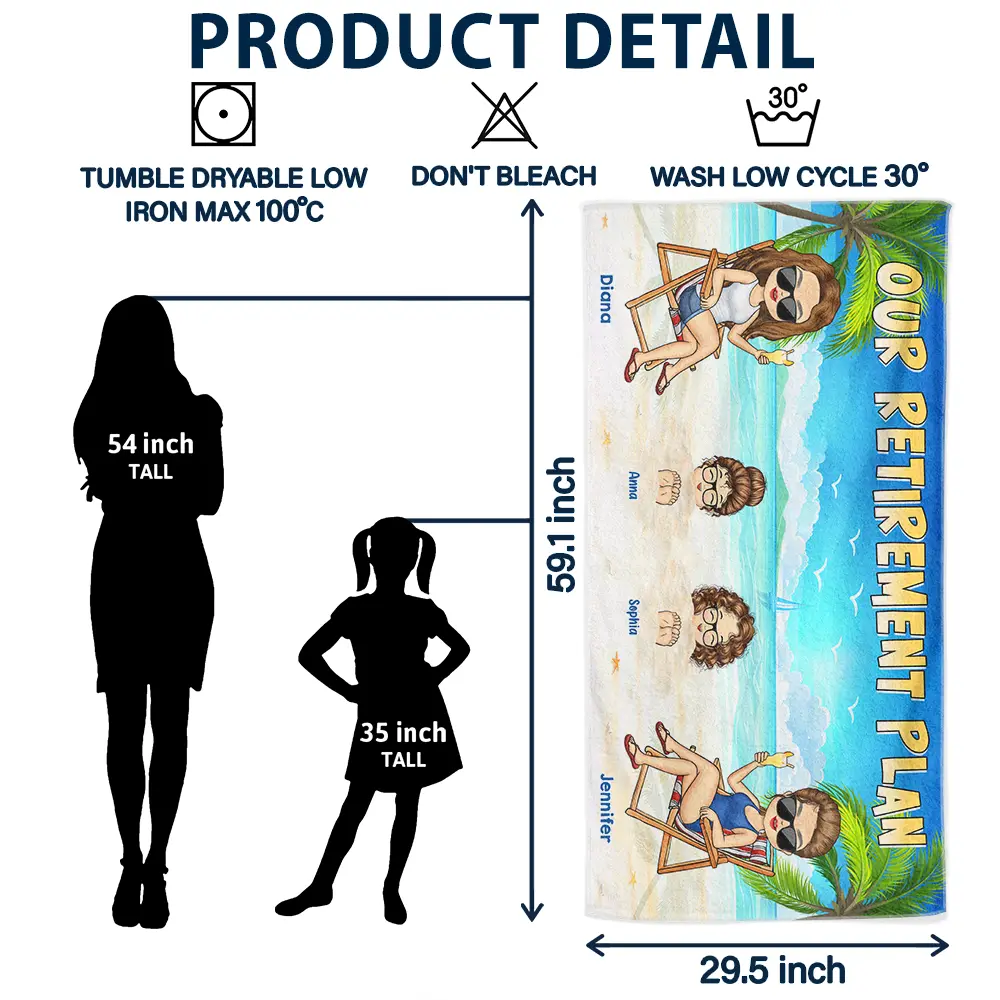 Retirement Plan - Personalized Beach Towel - Image 6