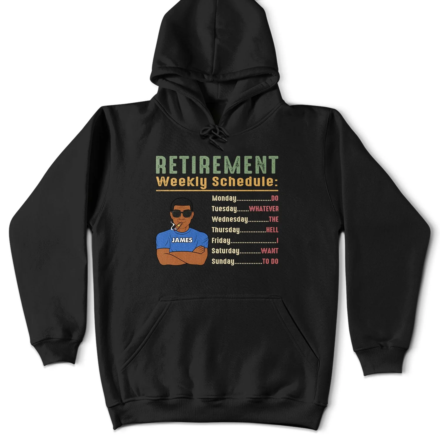 Retirement Weekly Schedule - Personalized T Shirt - Image 4