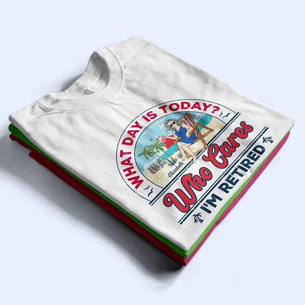 Retro Beach The Legend Has Retired - Personalized T Shirt - Image 2