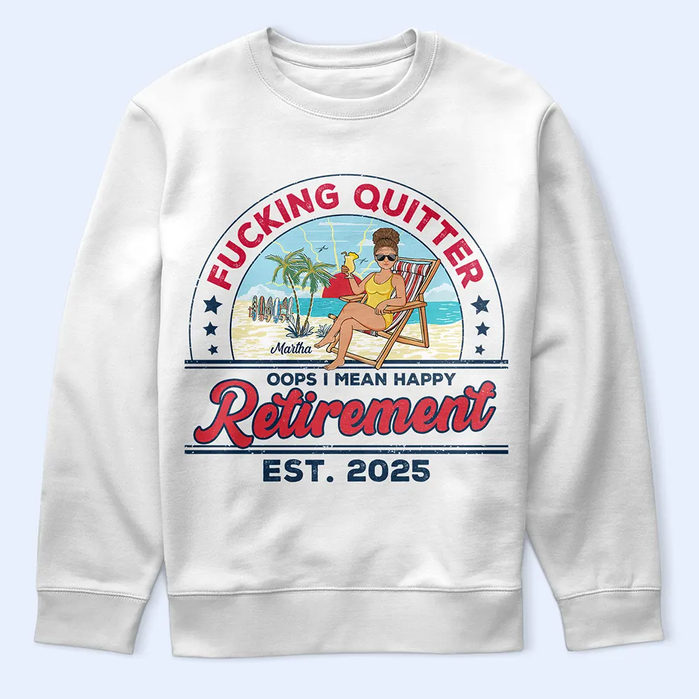 Retro Beach The Legend Has Retired - Personalized T Shirt - Image 5