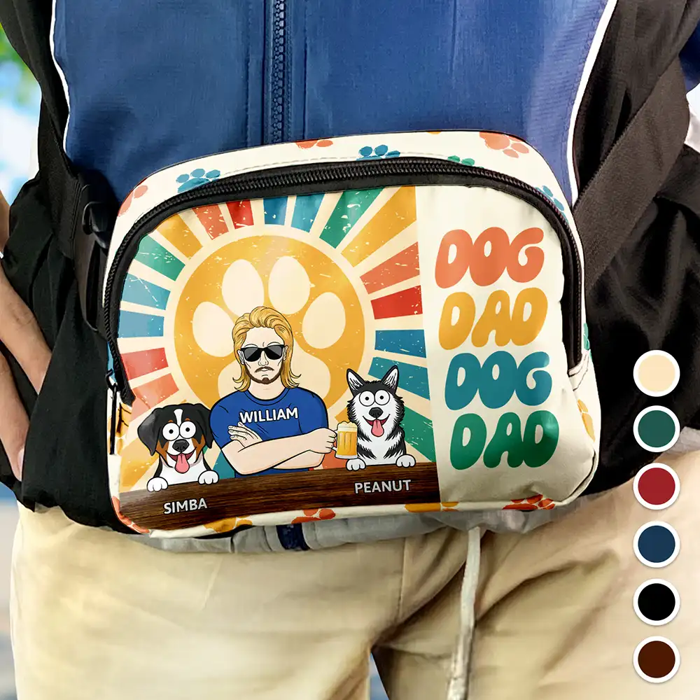Retro Dog Dad - Personalized Crossbody Belt Bag
