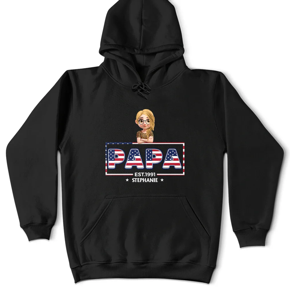 Retro Style America Dad Grandpa 3D Effect - Personalized T Shirt - Image 5