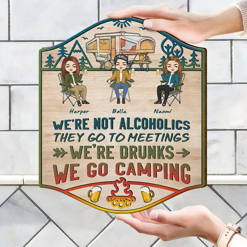 Rhymes With Camping - Personalized Custom Shaped Wood Sign - Image 4
