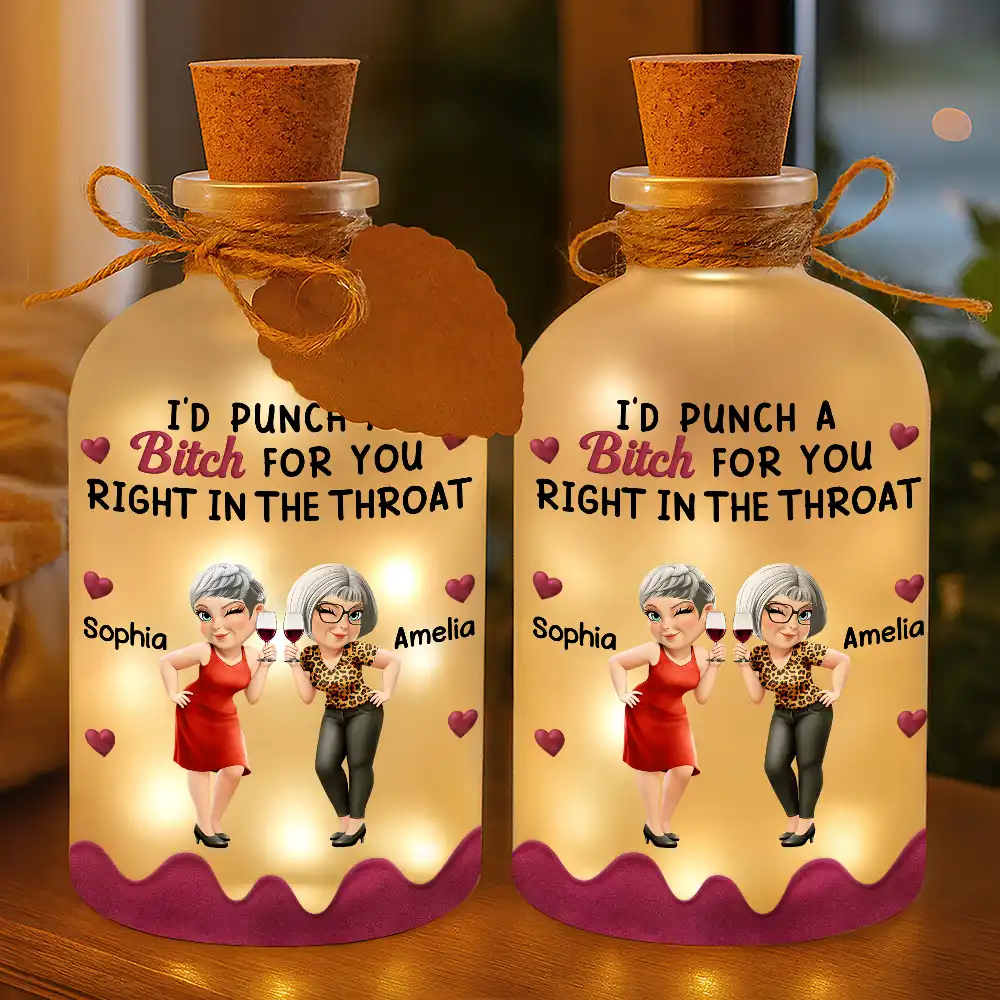Right In The Throat 3D Bestie - Personalized Short Bottle Light - Image 3