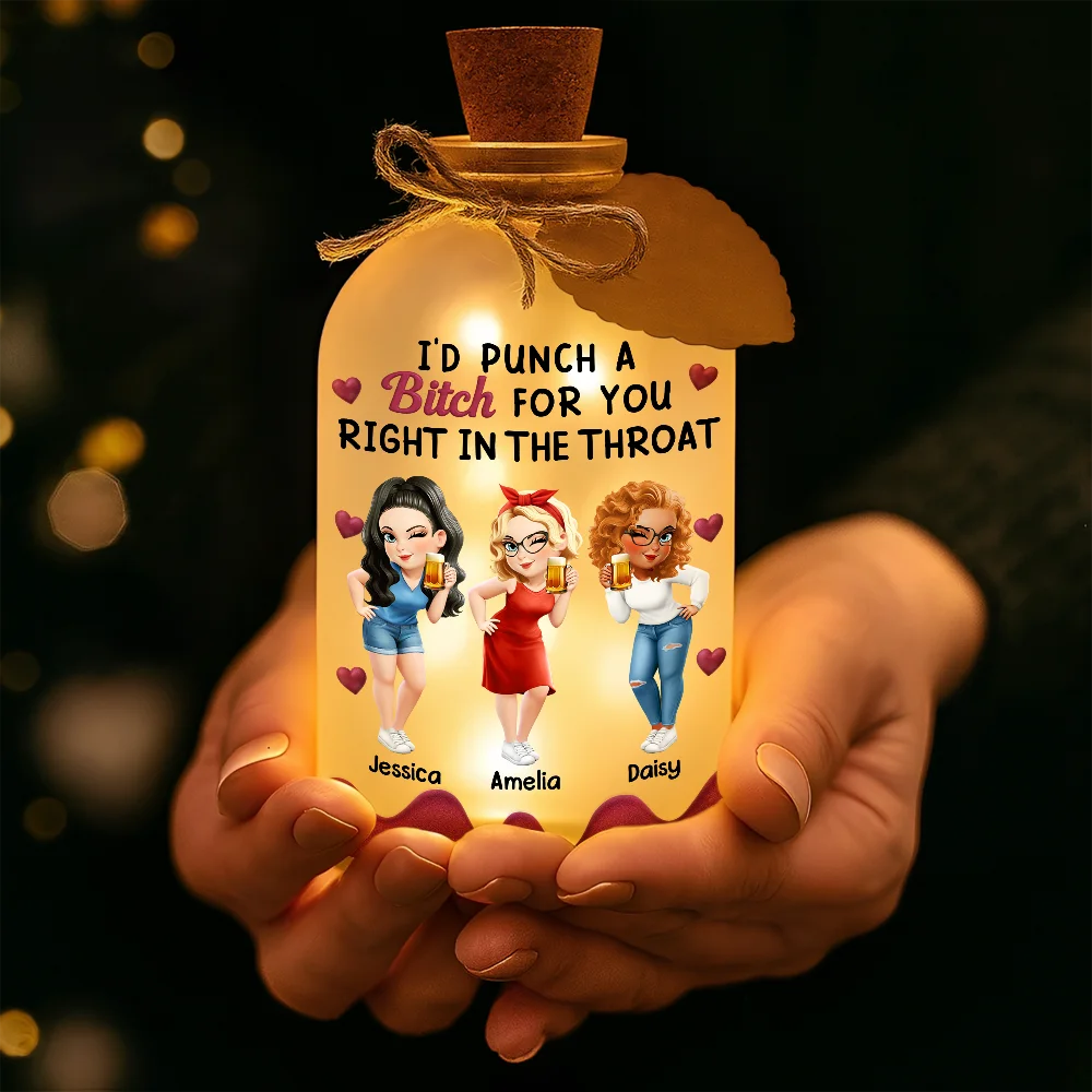Right In The Throat 3D Bestie - Personalized Short Bottle Light - Image 4