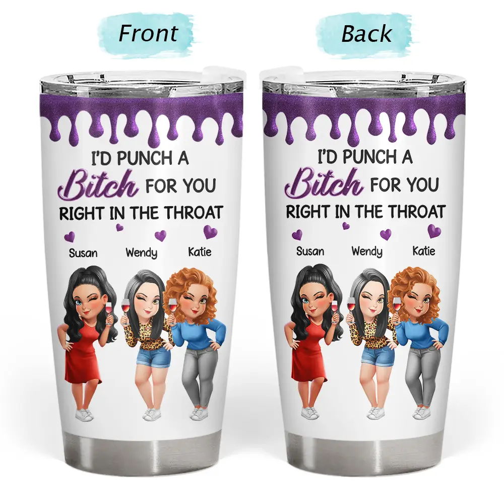 Right In The Throat 3D Bestie - Personalized Tumbler - Image 3