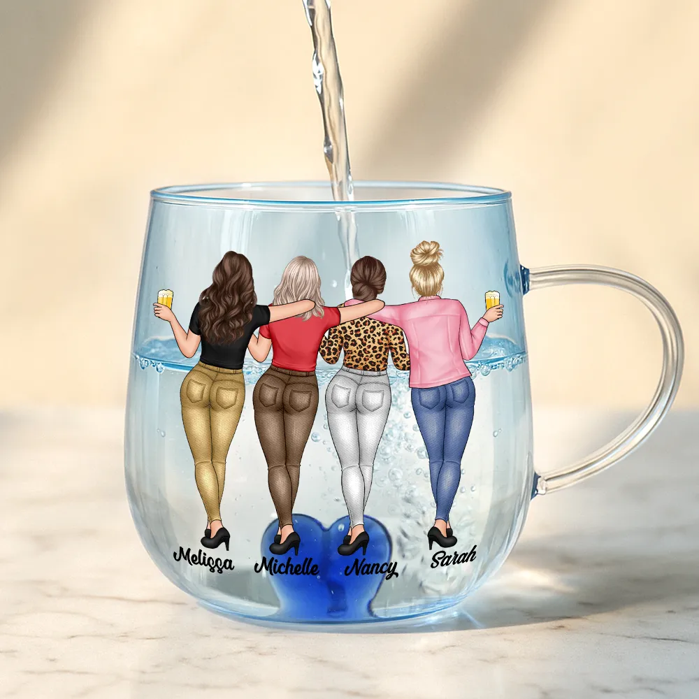 Right In The Throat Backside Bestie - Personalized Gradient Glass Mug - Image 4
