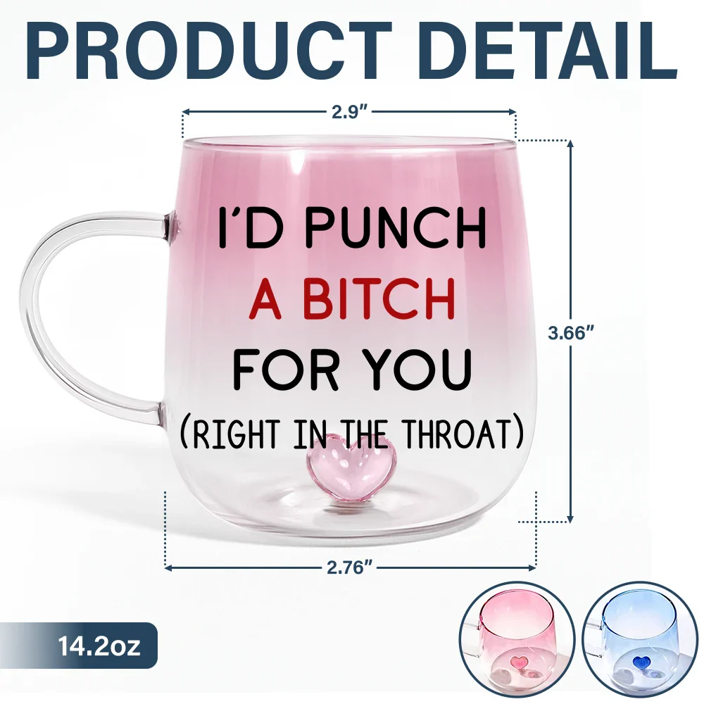 Right In The Throat Backside Bestie - Personalized Gradient Glass Mug - Image 5