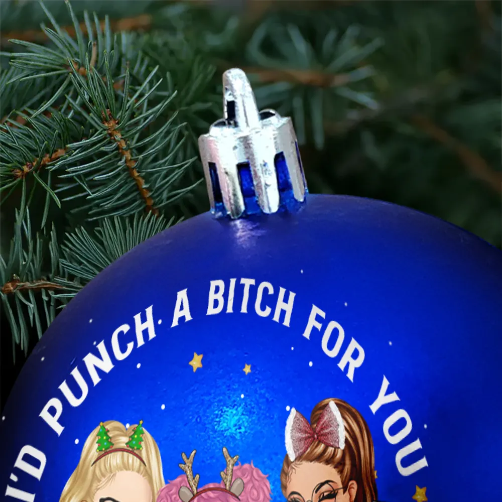 Right In The Throat Besties - Personalized Ball Ornament - Image 5