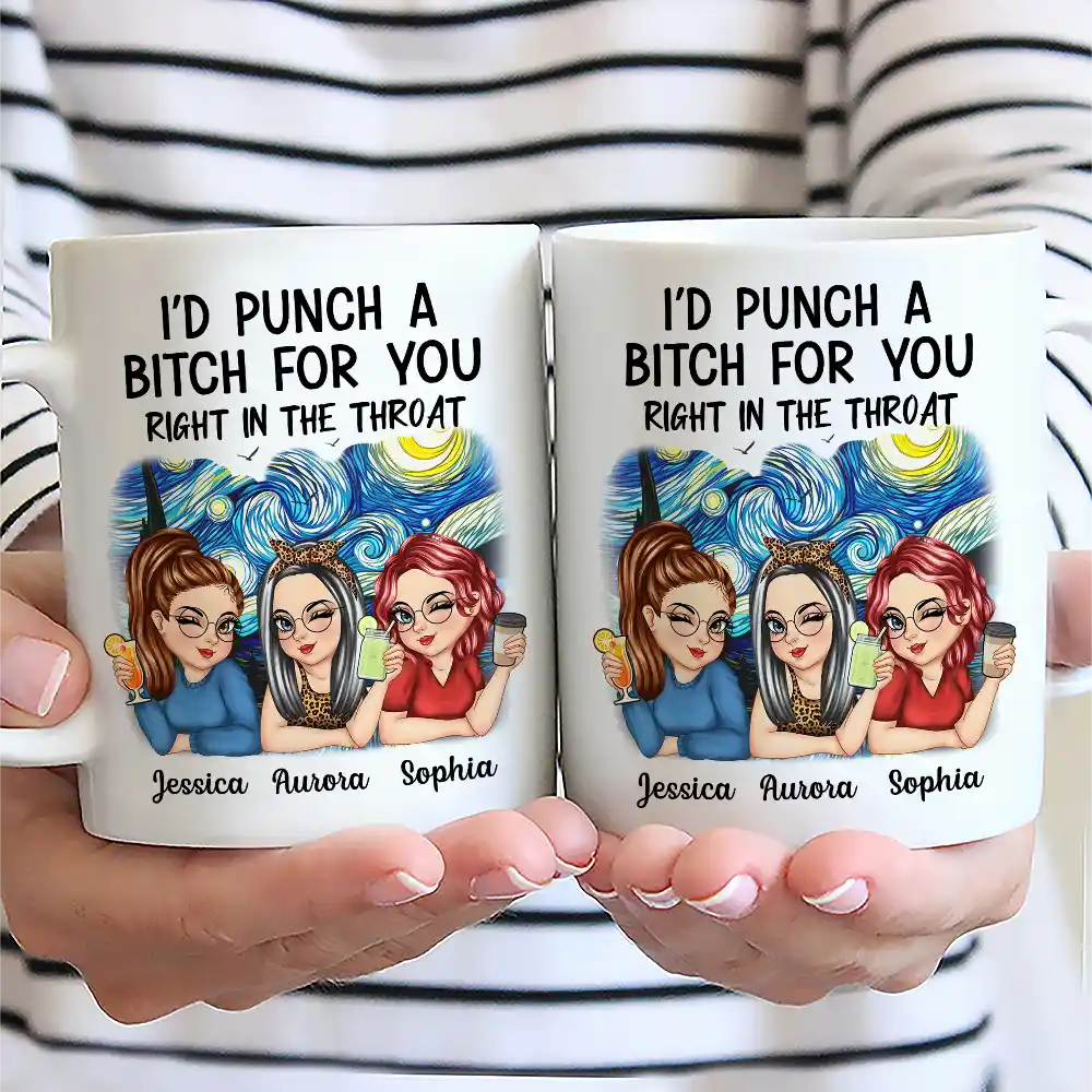 Right In The Throat Besties - Personalized Mug - Image 2