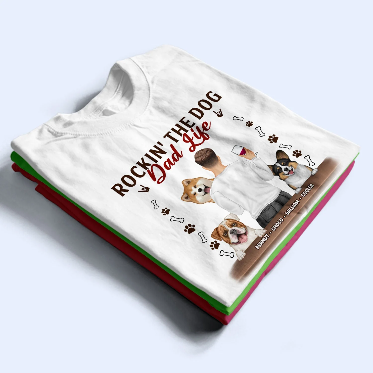 Rockin' The Dog Mom Dog Dad Life - Gift For Dog Lovers - Personalized T Shirt - Image 2