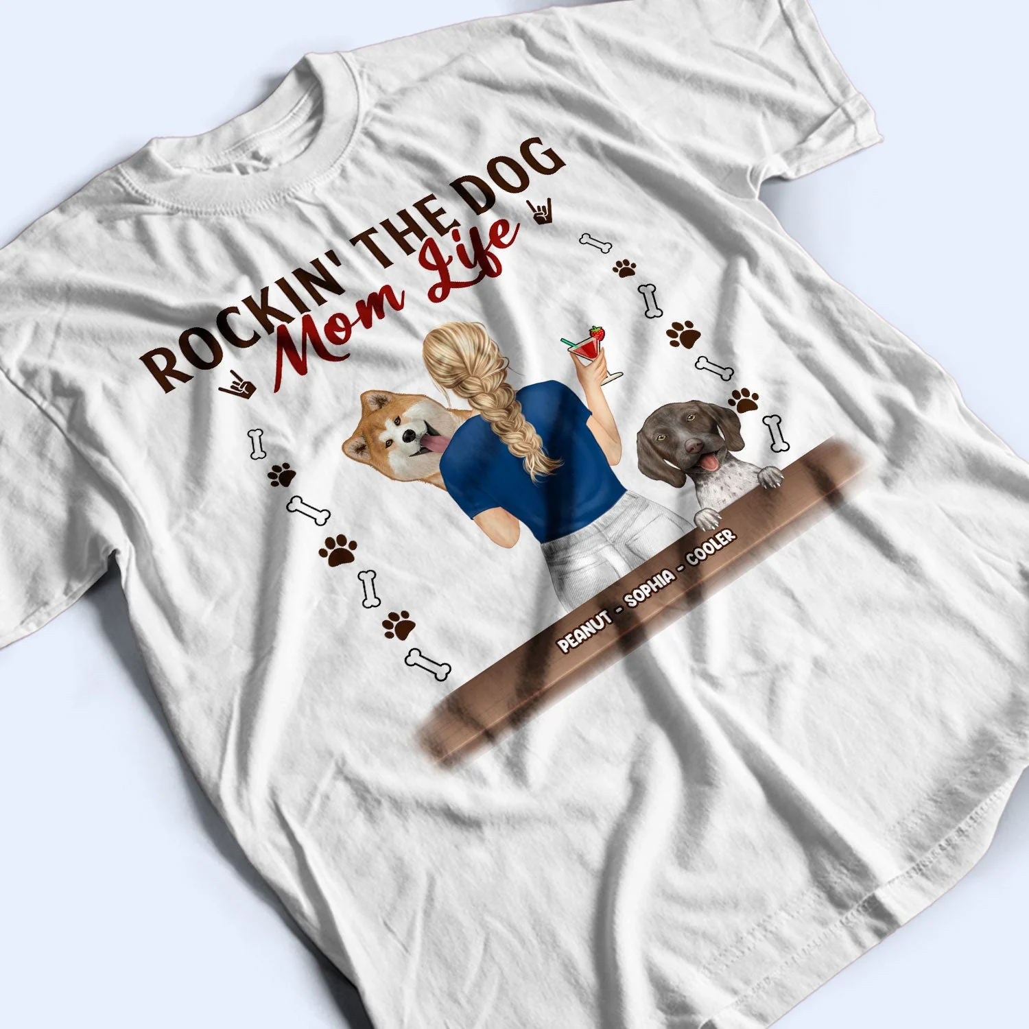 Rockin' The Dog Mom Dog Dad Life - Gift For Dog Lovers - Personalized T Shirt - Image 3