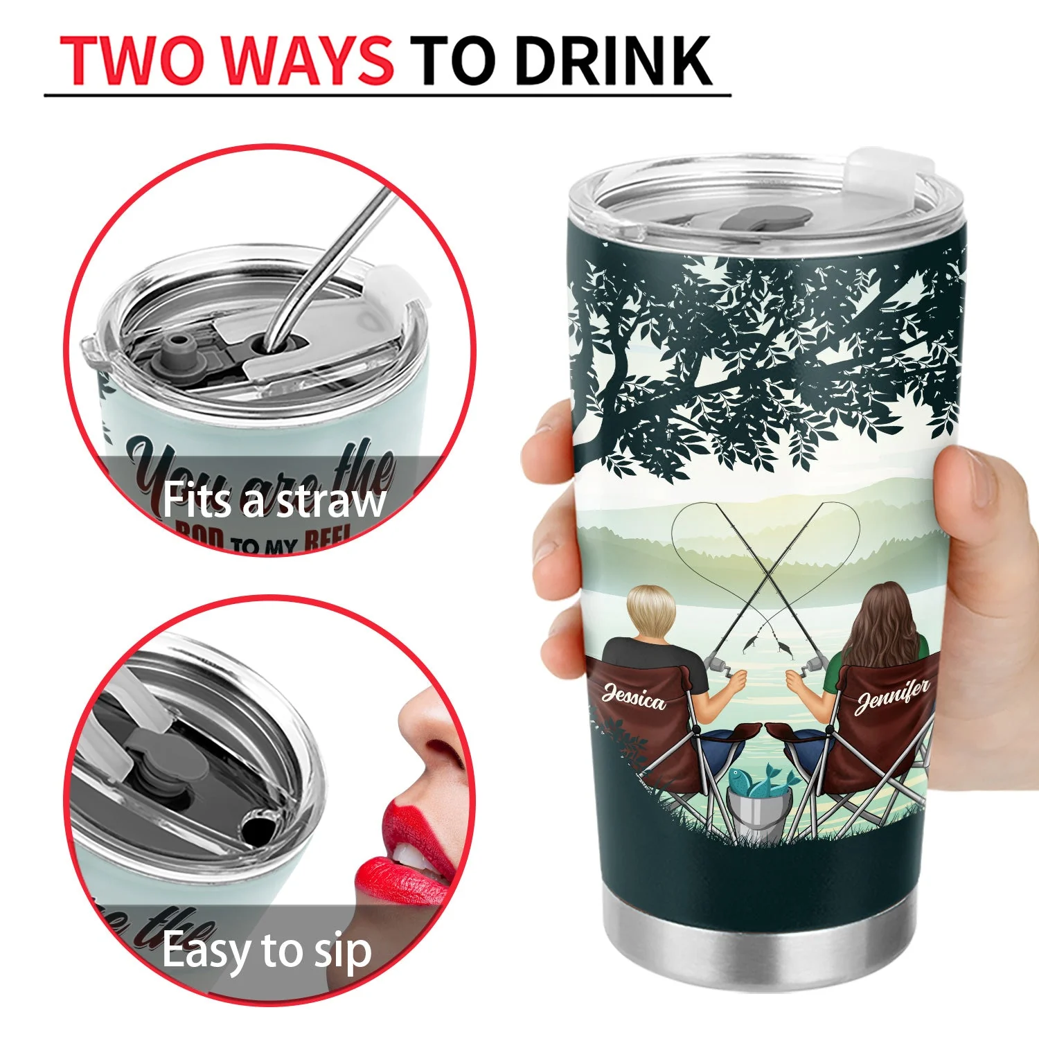 Rod To My Reel - Gift For Couples - Personalized Tumbler - Image 4