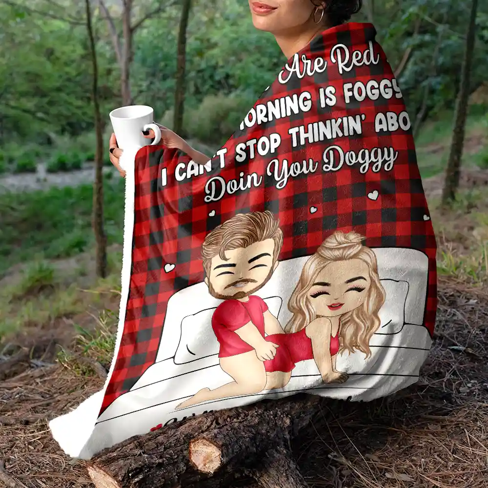 Roses Are Red The Morning Is Foggy - Personalized Fleece Blanket, Sherpa Blanket - Image 5