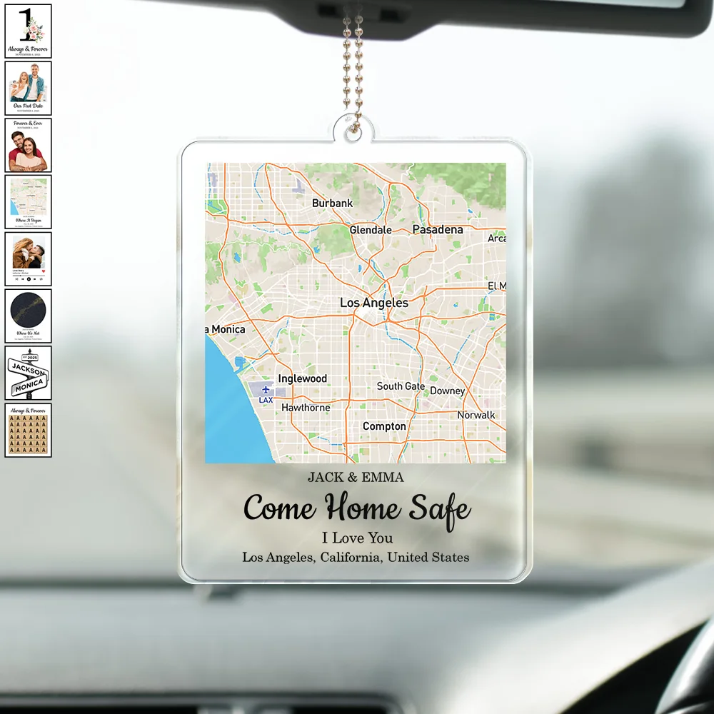 Safe Journey Love Message - Personalized Acrylic Car Hanger