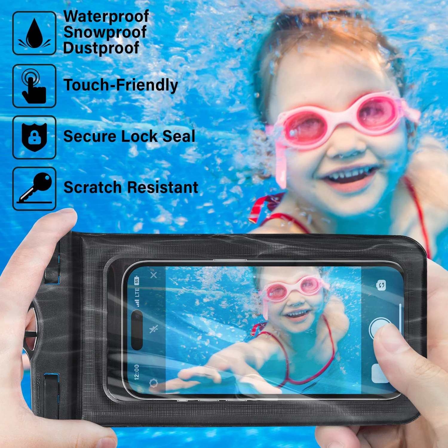 Salt Water Heals Everything Beach Cartoon - Summer Gift For Her, Him, Besties, Family - Personalized Waterproof Phone Pouch - Image 4